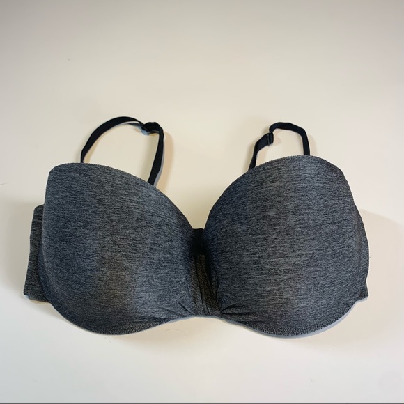 La Senza 34D Heather grey “Body Kiss” twist front push up strapless bra - Picture 4 of 14
